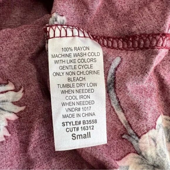 Vintage Havana Red Floral Mini Dress size S - Picture 3 of 6